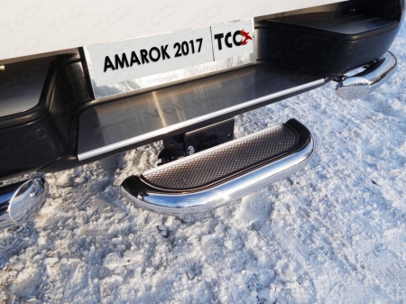 Volkswagen Amarok 2016-Задняя подножка (нерж. лист) 60,3 мм (под фаркоп)